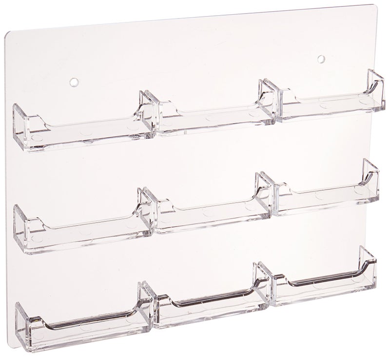 Source One 9-Pocket Wall Mount Business Card Holder, Clear (BC-9C-1)